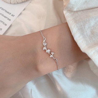 Lắc tay bạc 925 Daria Silver, vòng tay nữ hình chiếc lá