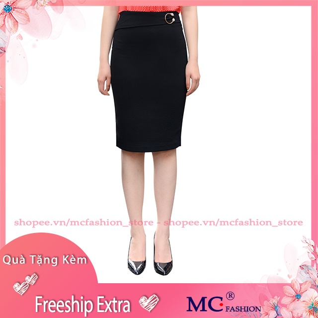 Chân Váy Bút Chì Đẹp Mc Fashion, Kiểu Dáng Công Sở, Màu Đen Cv0371, Xanh Tím Than, Lưng Cao Ngắn, Dài