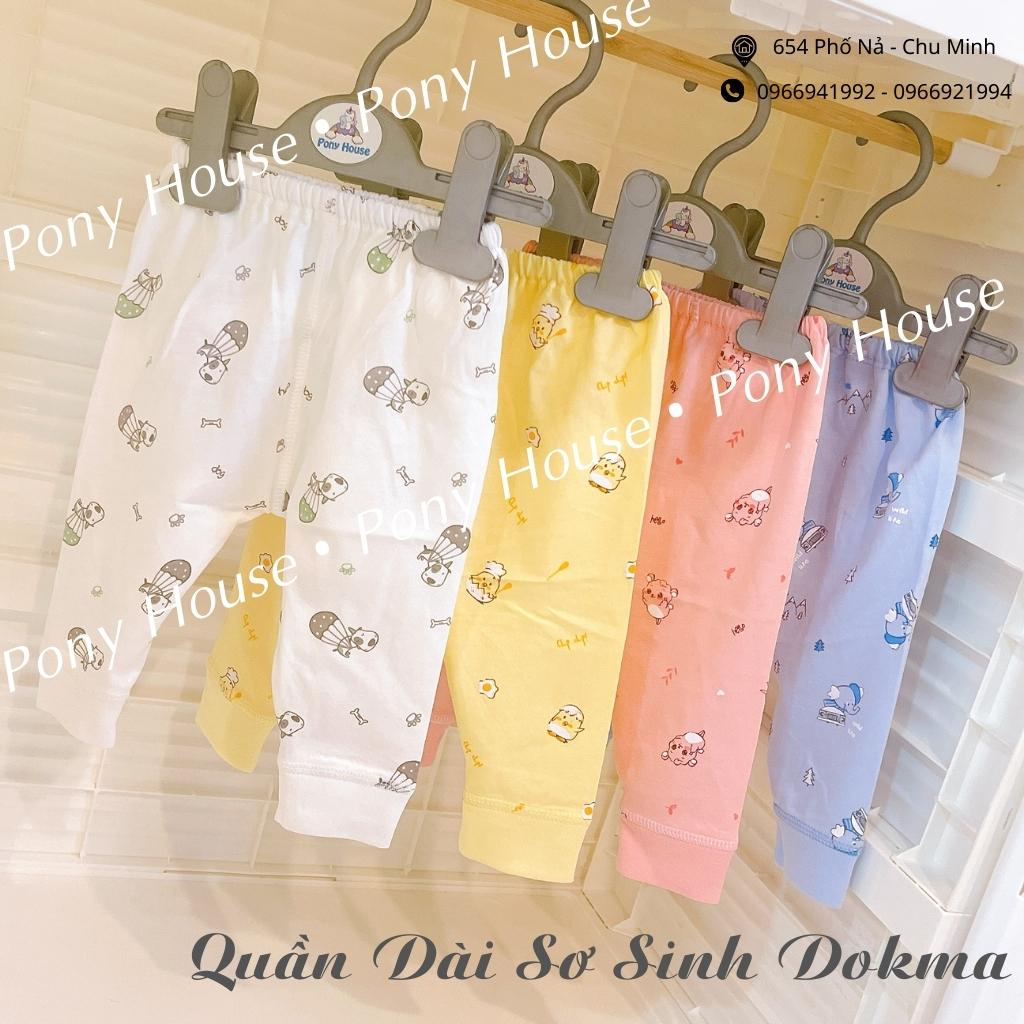 Quần Dài Sơ Sinh Dokma - Quần Chục Dài Bo Gấu 100% Cotton Mềm, Mịn Mát Cho Bé Trai Bé Gái Sơ Sinh (1 Chiếc)