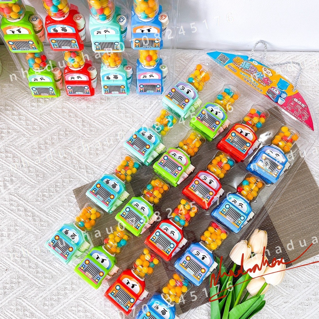 Kẹo trái cây hình xe lọc nước dễ thương cho bé Hongkong cái 8gam