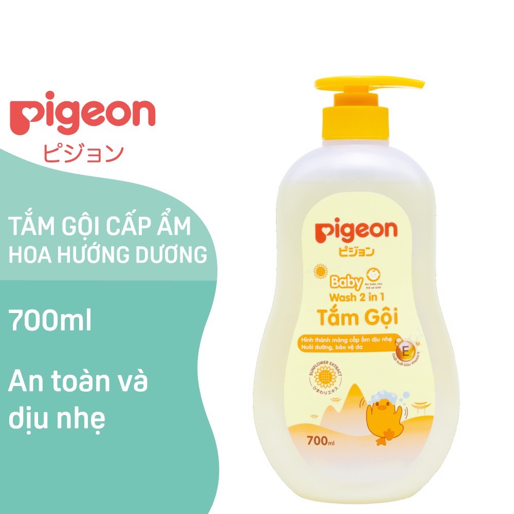 [Chính Hãng] Sữa tắm gội dịu nhẹ Pigeon 700ml 2in1 Hoa hướng dương / Jojoba - Sữa tắm Pigeon cho bé