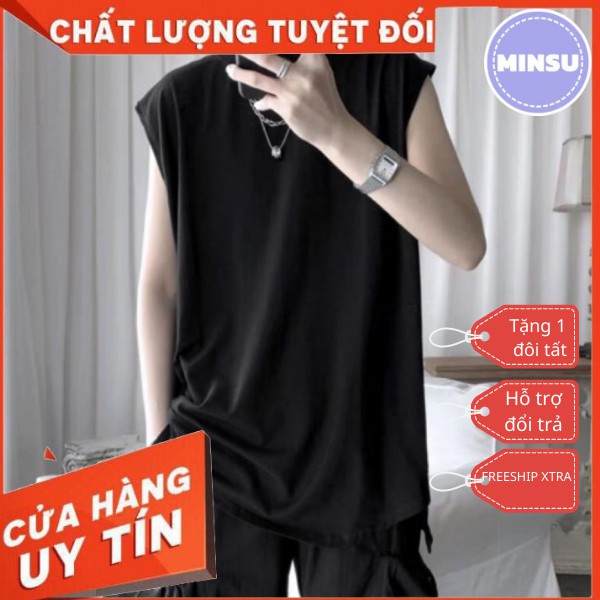 [ẢNH THẬT] Áo tanktop unisex form rộng Áo phông sát nách ulzzang nam nữ phong cách Hàn Quốc