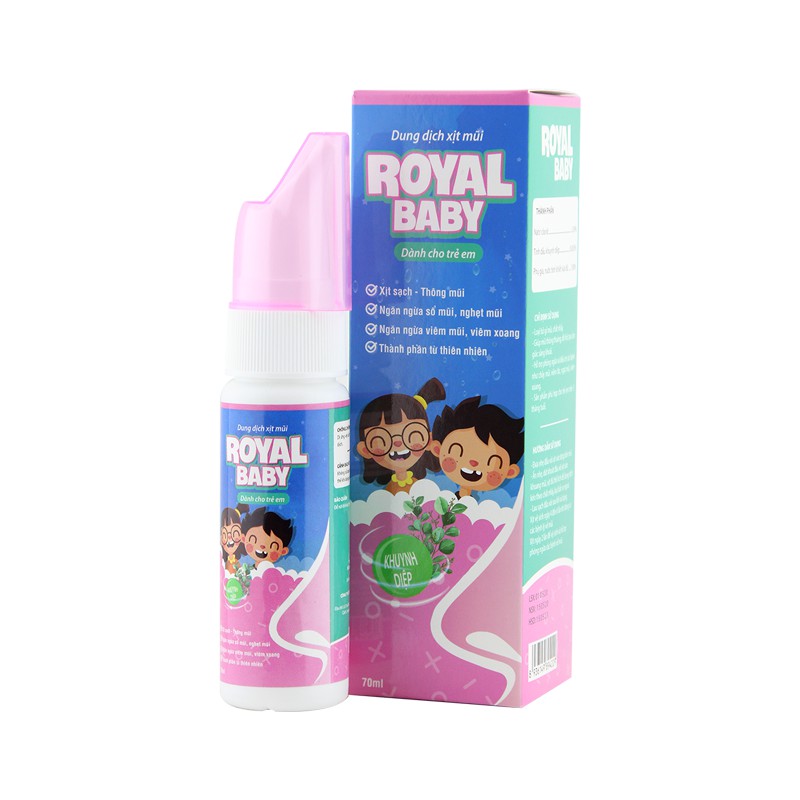 Royal Baby Tinh Chất Khuynh Diệp - Dung Dịch Xịt Mũi Cho Trẻ Em - Chai 70ml