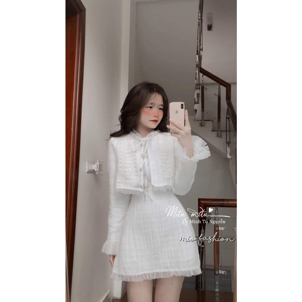 Set dạ tweed phối ren siêu xinh phong cách tiểu thư hàng Quảng Châu cao cấp_hàng ORDER | BigBuy360 - bigbuy360.vn