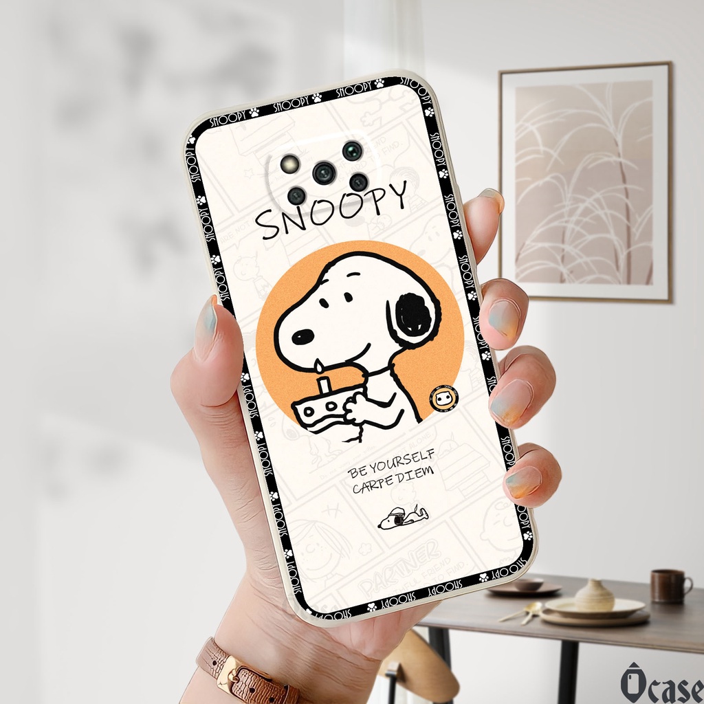 Ốp lưng Xiaomi Poco X3 / X3 NFC in hình chú chó dễ thương cạnh viền vuông có bảo vệ camera