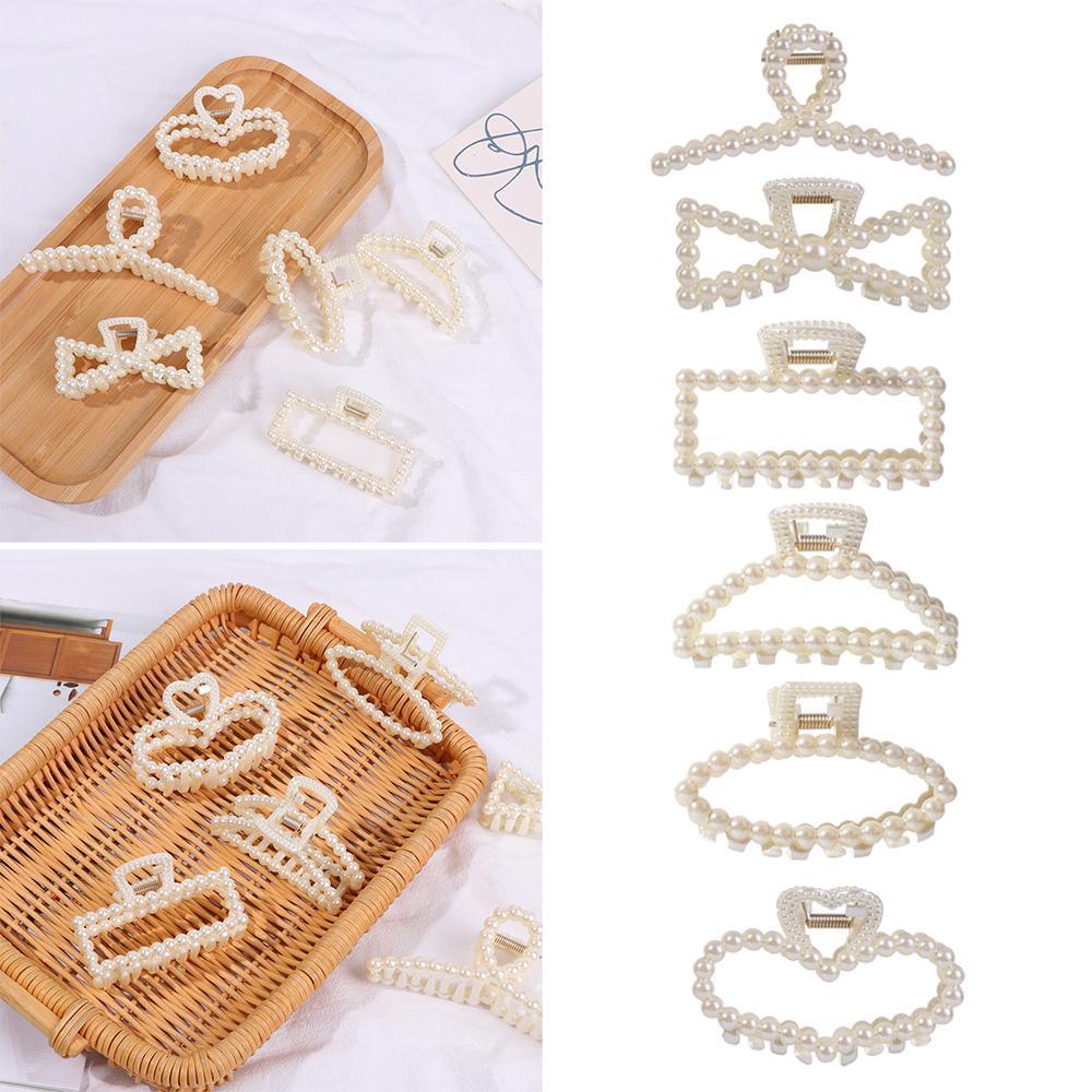 SUMU Kẹp Tóc Càng Cua Đính Ngọc Trai Màu Sắc Ngọt Ngào Cho Nữ