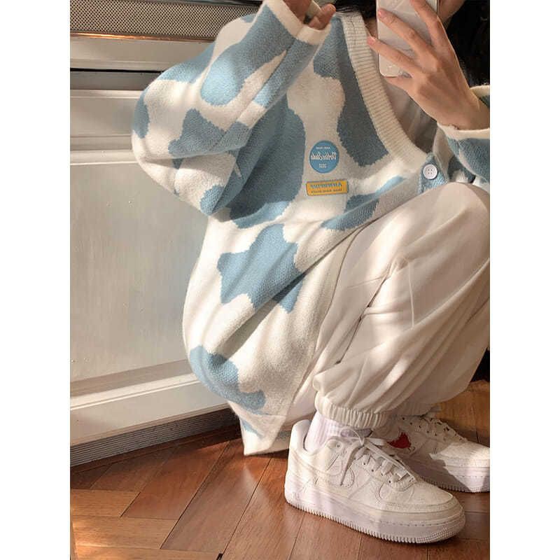 Áo cardigan bò sữa( ảnh thật ở cuối )