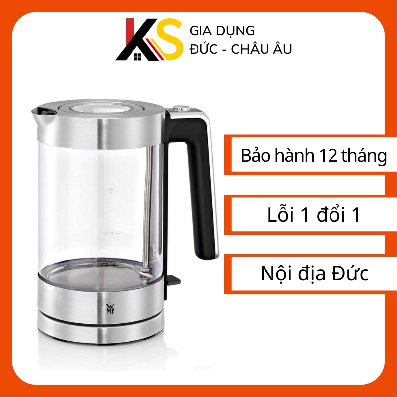 Ấm siêu tốc WMF Lono thủy tinh 1,7L nhâp Đức cao cấp thiết kế sang trọng đun sôi nước trong vài giây