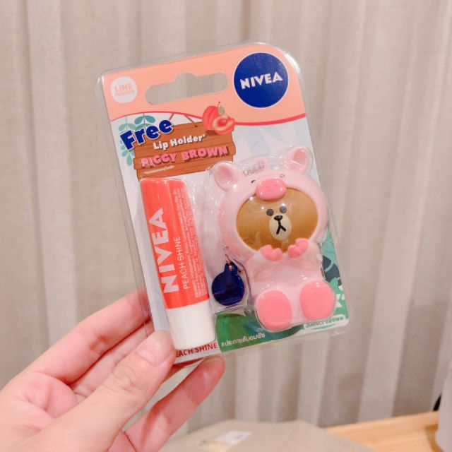 Son dưỡng Nivea Line Friends hương Đào Tặng kèm ốp son (Phiên bản LINE giới hạn) | BigBuy360 - bigbuy360.vn