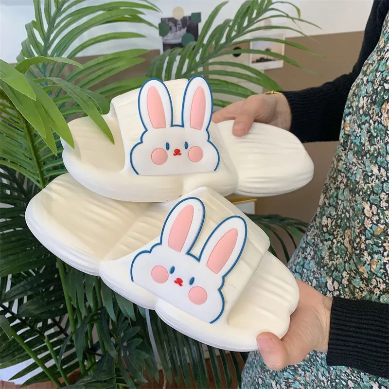 Dép Đi Trong Nhà Mềm Mại Thoải Mái Chống Trượt In Hình Thỏ Dễ Thương Phong Cách Hàn Quốc Cho Nữ