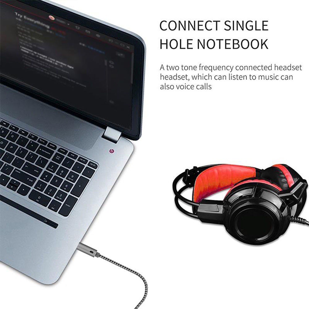 Dây Cáp Âm Thanh Chữ Y Chia 1 Đầu Cắm Sang 2 Lỗ Cắm Cho Tai Nghe / Mic / Laptop