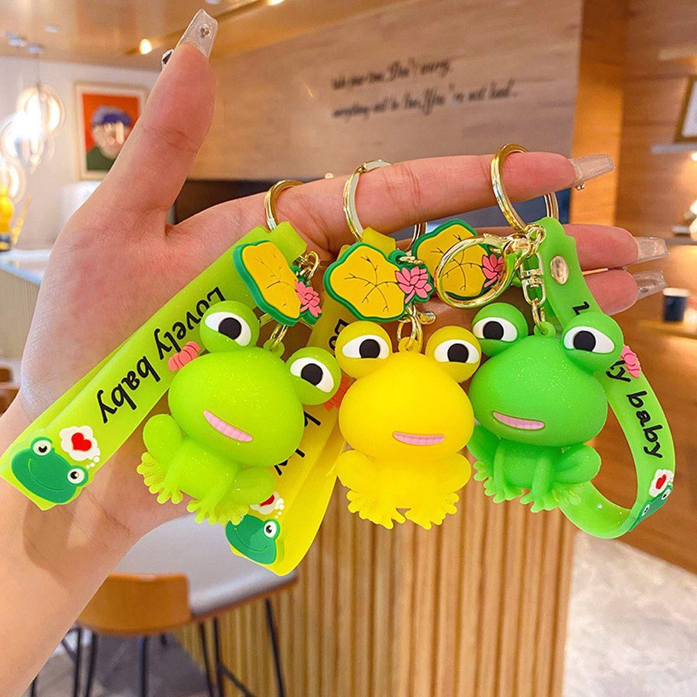 DARNELL Móc Khóa Hình Ếch Xanh Hoạt Hình Sáng Tạo Phong Cách Hàn Quốc Cho Nữ