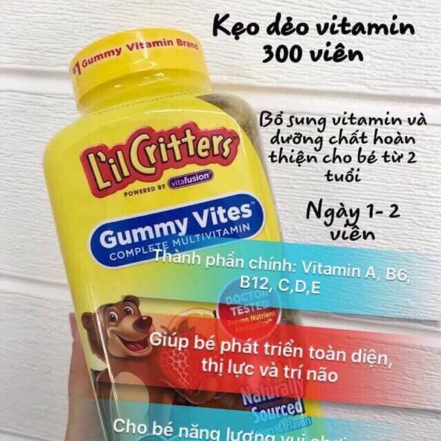 Gummy Vites L’ilCritters - Kẹo dẻo Vitamin