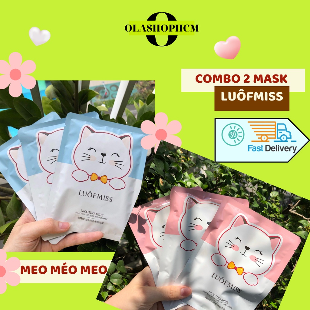 Combo 2 mask mặt nạ mèo dưỡng ẩm tay và chân nội địa Trung 200g