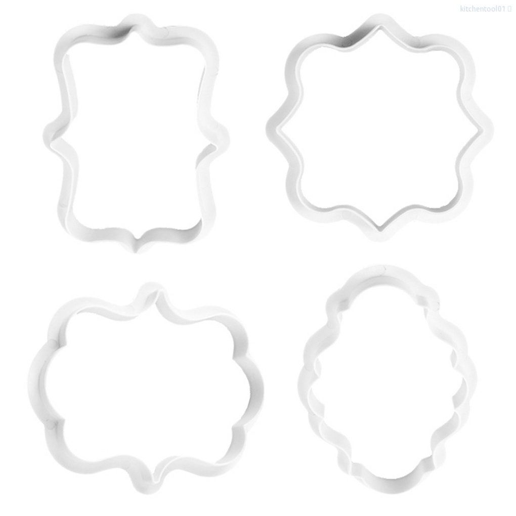 Set 4 Khuôn Nhựa Làm Bánh Hình Bông Hoa Diy Trang Trí Bánh Quy / Fondant Cho Nhà Bếp Mã01