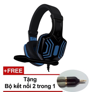 Tai nghe chụp tai Pro X, có micro + Tặng kèm 1 bộ kết nối (Đen phối xanh)