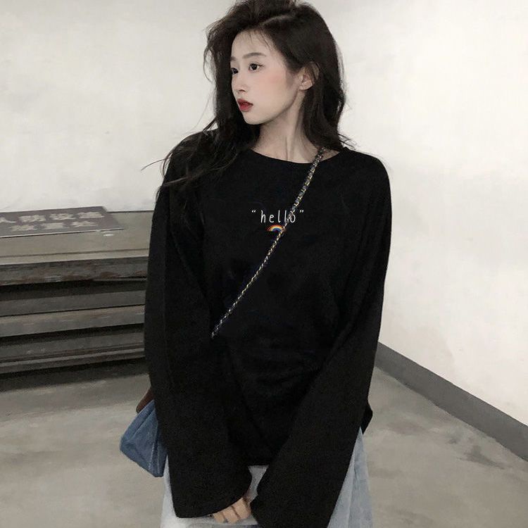 Áo Thun Cotton Tay Dài Dáng Rộng Plus Size Thời Trang Mới 200Kg Cho Nữ 2022