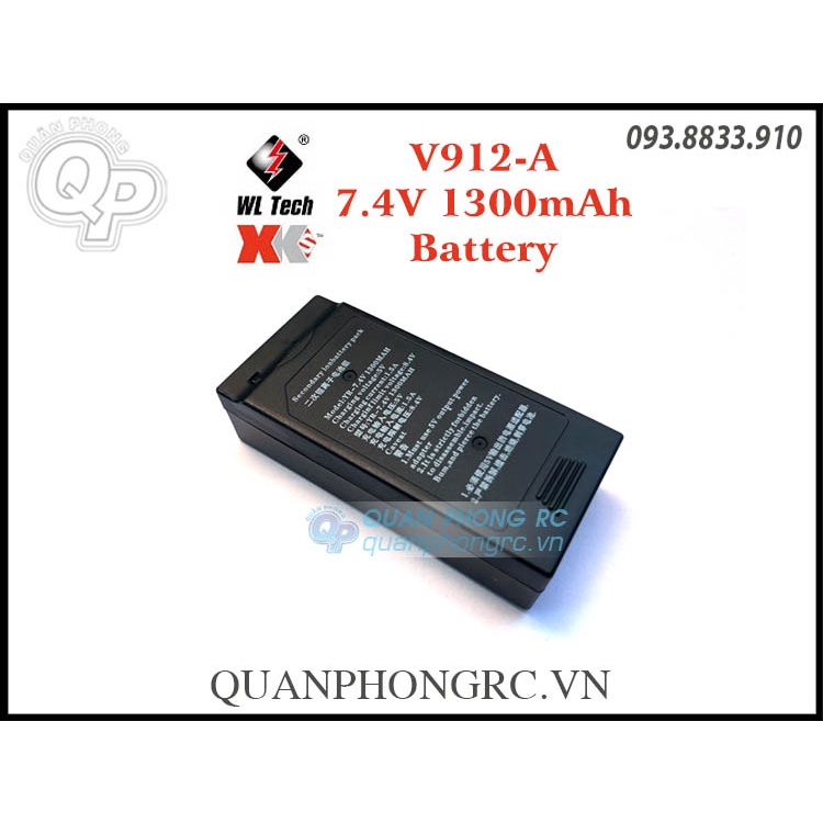 Pin 1300mAh 2S 20C 7.4V LiPo Battery For WLtoys XK V912-A