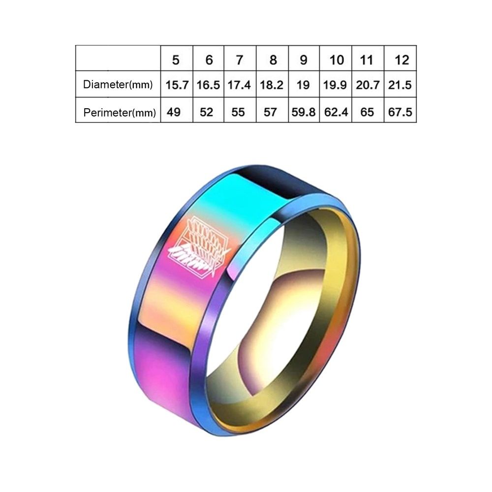 Susans stainless steel ring Anime merchandise attack giant wings of freedom Black Sliver