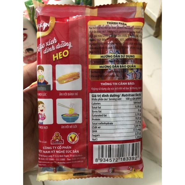 [Tân Phú] Xúc xích HEO Vissan gói 175g (5cây x 35g)