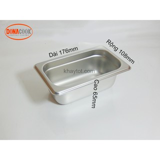 KHAY INOX TOPPING TRA SƯA 1/9-65MM ( KHÔNG NẮP)