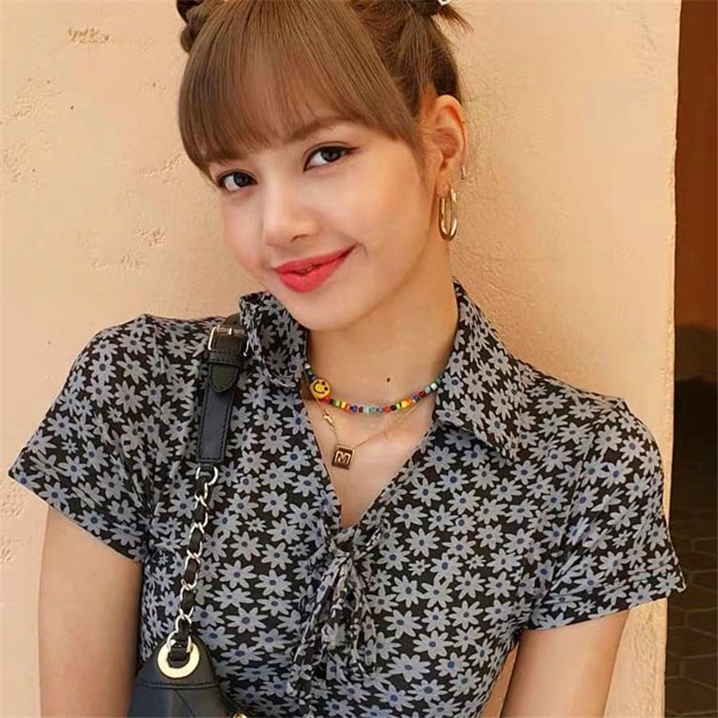 Vòng cổ Ngắn Xỏ Hạt Hình Mặt Cười Thời Trang Bohemian Dành Cho Nữ