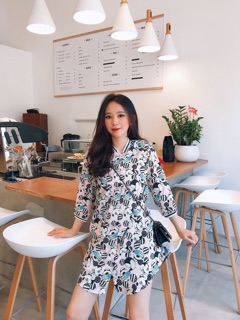 Đầm suông in Mickey 3D, hình thật 100%