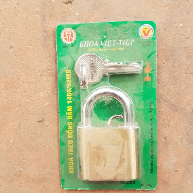 Khóa việt tiệp treo đồng bấm 1466/52MB