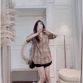 sơ mi kẻ tay lỡ