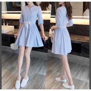 Váy sơmi tay lỡ ( có thể buông dài tay áo )