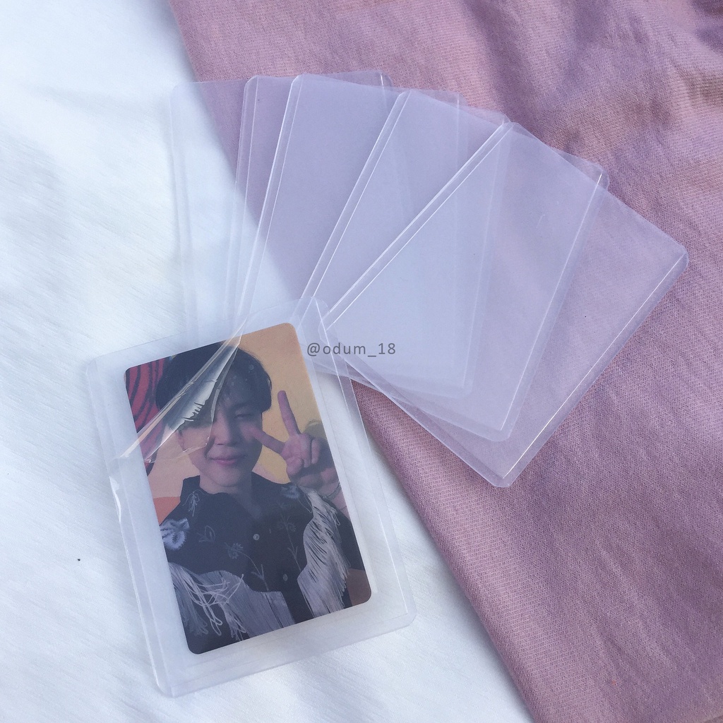 Toploader trắng có seal lột màng bảo vệ đựng ảnh photocard Kpop size 68*97mm dọc