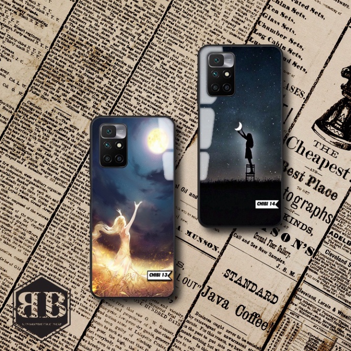 ỐP lưng kính cường lực Xiaomi Redmi 10 hình chibi