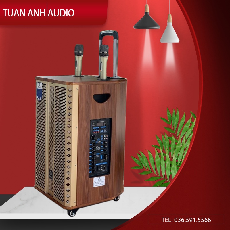 Loa Kéo MC 12 Plus Loa kẹo kéo bass 30 hát karaoke tích hợp bluetooth tích hợp 2 Micro không dây chính hãng