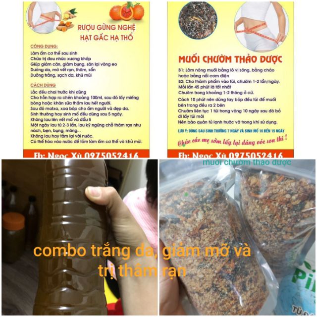 COMBO LÀM TRẮNG DA, GIẢM MỠ VÀ TRỊ THÂM RẠN SAU SINH