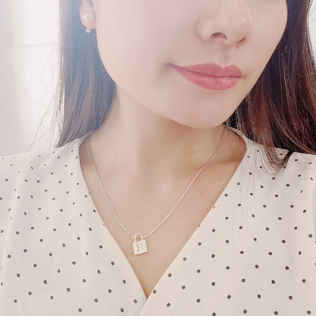 Dây chuyền khóa tình yêu Chanry bạc ta khắc chữ theo yêu cầu nhà DaLiA Jewelry