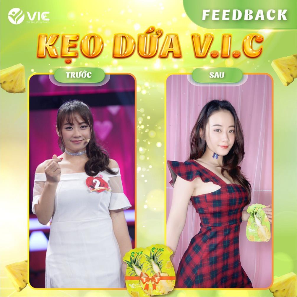 Kẹo Dứa Giảm Cân Loại VIC Chính Hãng Tem Nguyên 1 Gói 7 Viên
