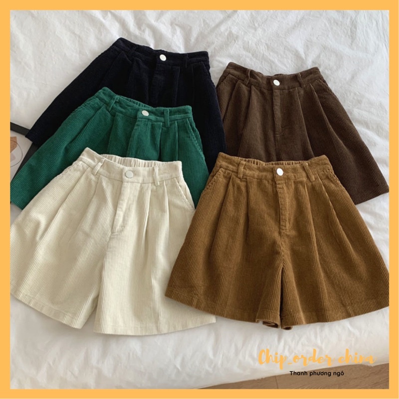 Quần short nhung tăm quảng châu/ hàng sẵn