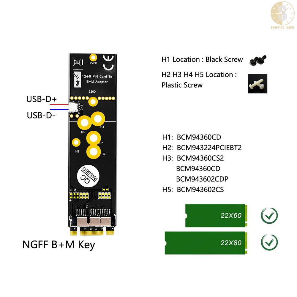Đầu Nối Chuyển Đổi Thẻ Ssd M.2 Nvme M.2 Nvme Cho Bcm94360Cd Bcm94331Cd Bcm94360Cs Bcm943602Cs Bcs Bcm94360C2Ep24 | BigBuy360 - bigbuy360.vn