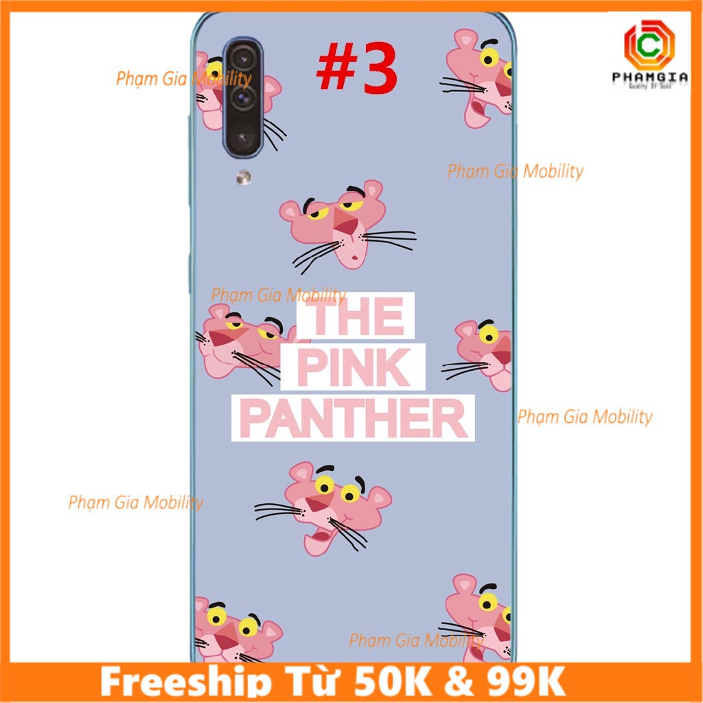 Ốp lưng ép kính chống bể, viền dẻo Báo hồng Samsung Galaxy A50 A40 A30 A20 A10 hình siêu sắc nét