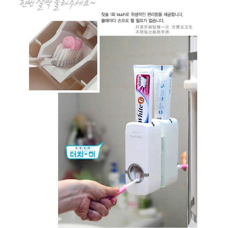 máy xịt kem đánh răng tự động kèm giá treo bàn chải hiệu Touch Me