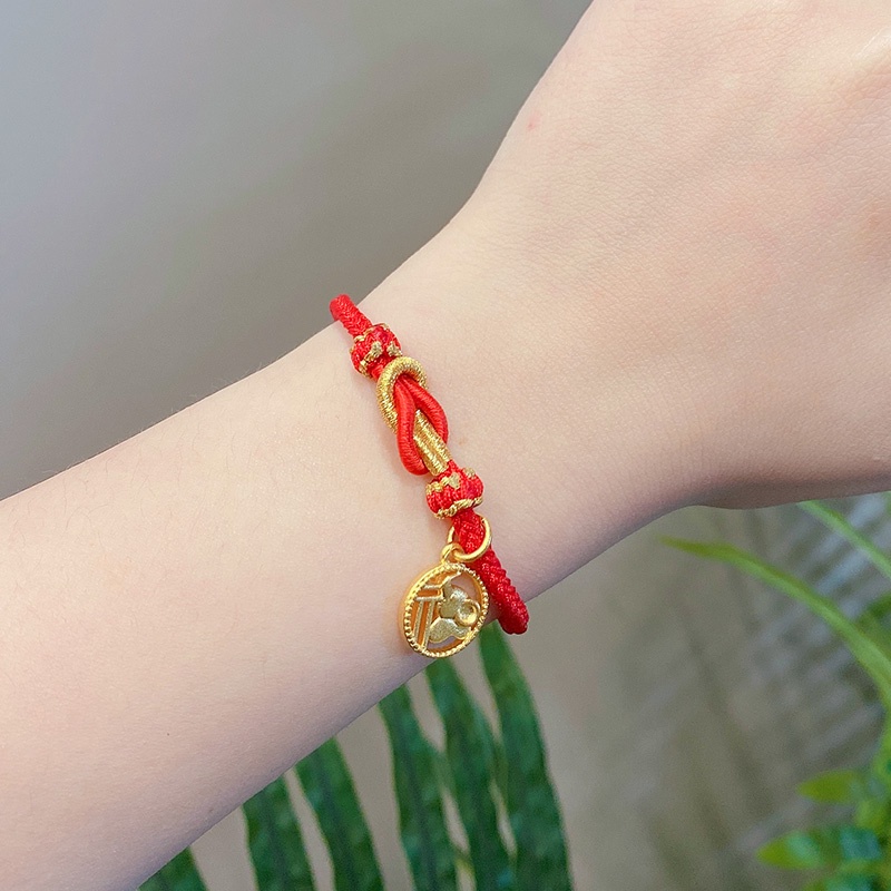 Bộ Phụ Kiện Trang Sức Vòng Tay Màu Đỏ/Vàng Tự Làm Thủ Công
