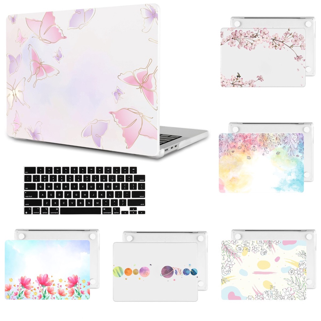 (Tất cả các mẫu) Vỏ máy tính xách tay in mờ có vỏ bàn phím cho MacBook Air 13 M4 M3 A3113 A2681 ốp l