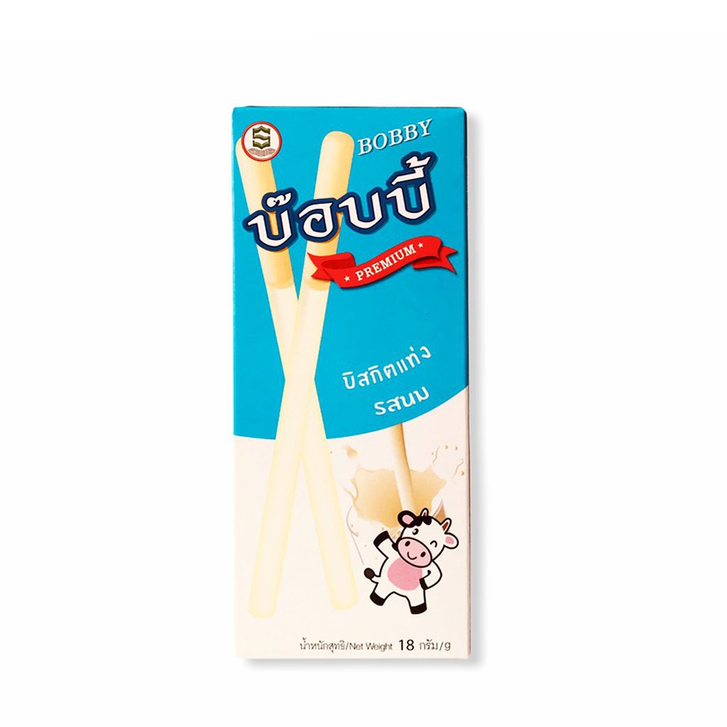 Bánh que kem sữa BOBBY 18gr - màu xanh - bánh que Thái Lan - Milk biscuit stick