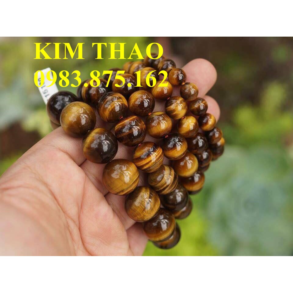 Vòng tay phong thủy may mắn màu vàng nâu mệnh Kim cho nam nữ