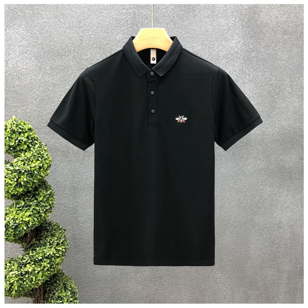 Áo Thun POLO Tay Ngắn Dáng Rộng Thêu Họa Tiết Phong Cách Hip Hop Hàn Quốc Thời Trang Cho Nam Size M-3XL