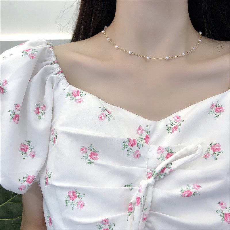 Chocker/ dây chuyền đính ngọc CK406 Mayconer