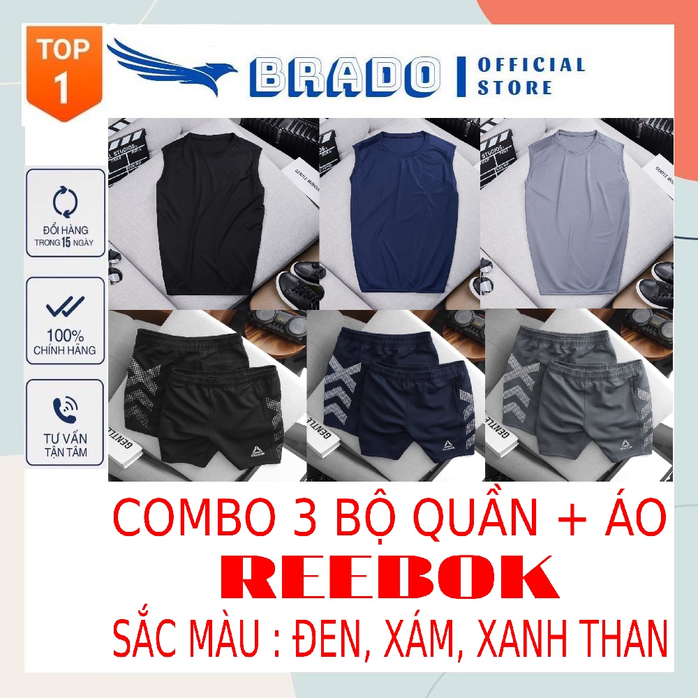 [ 𝐂𝐎𝐌𝐁𝐎 𝐑𝐄𝐄𝐁𝐎𝐊 ] Bộ Quần Áo thể thao nam, tập gym, chơi thể thao, chạy bộ cao cấp chất vải Thun 2 da co giãn