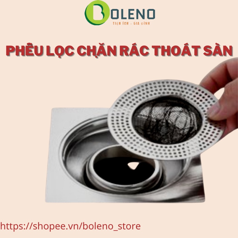 Phễu lọc rác thoát sàn nhà tắm chất liệu inox, giỏ lưới chặn rác wc