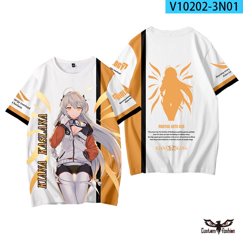Áo Thun Tay Ngắn Cổ Tròn In Hình Game Honkai Impact 3D Thời Trang Mùa Hè Cho Nam Và Nữ