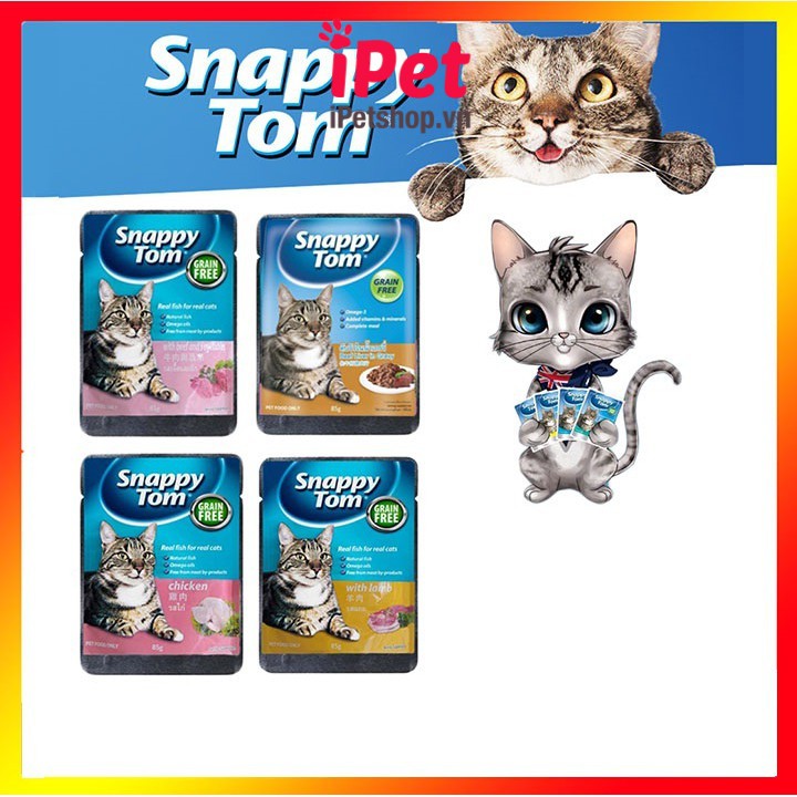 Thức Ăn Pate SNAPPY TOM Cho Mèo Lớn Dạng Gói - iPet Shop